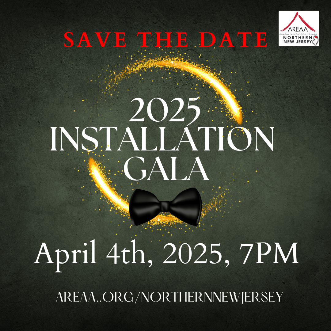 AREAA Northern NJ, NJ, Gala, Installation, Network, AAPI, Event, Real Estate, Celebrate